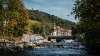 Der Fluss Dreisam in Freiburg im Breisgau.