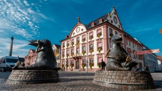 In der Innenstadt von Offenburg befinden sich die Skulpturen Vogelwesen.