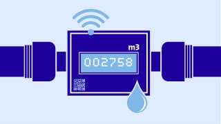 Digitaler Funkwasserzähler Illustration eines digitalen Funkwasserzählers
